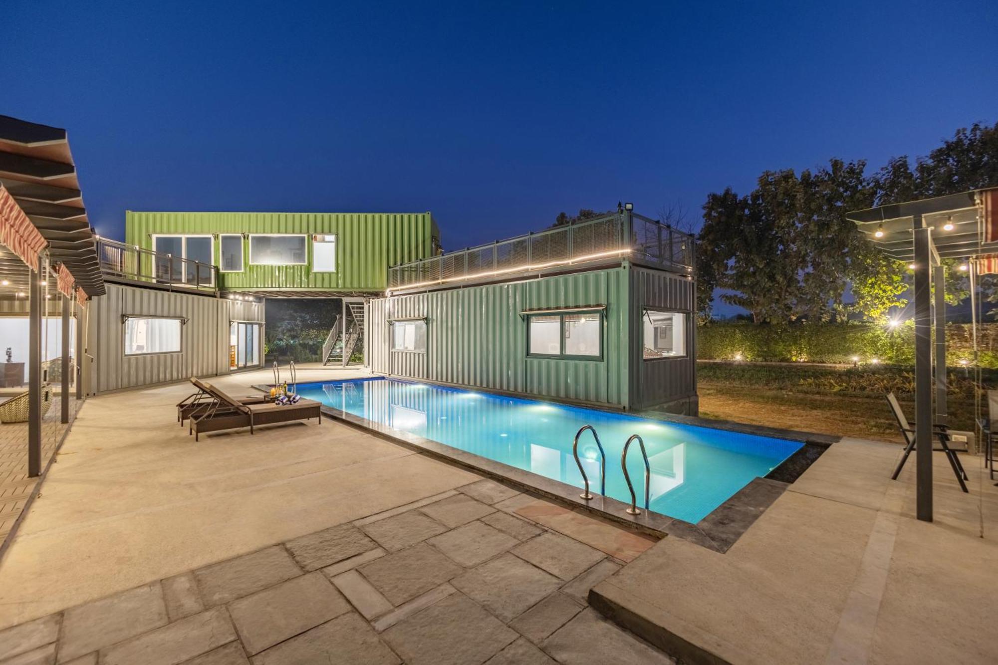 Elivaas Hidden Oasis 4Bhk With Pool, Mud House & Container House Villa Dhauj Eksteriør billede
