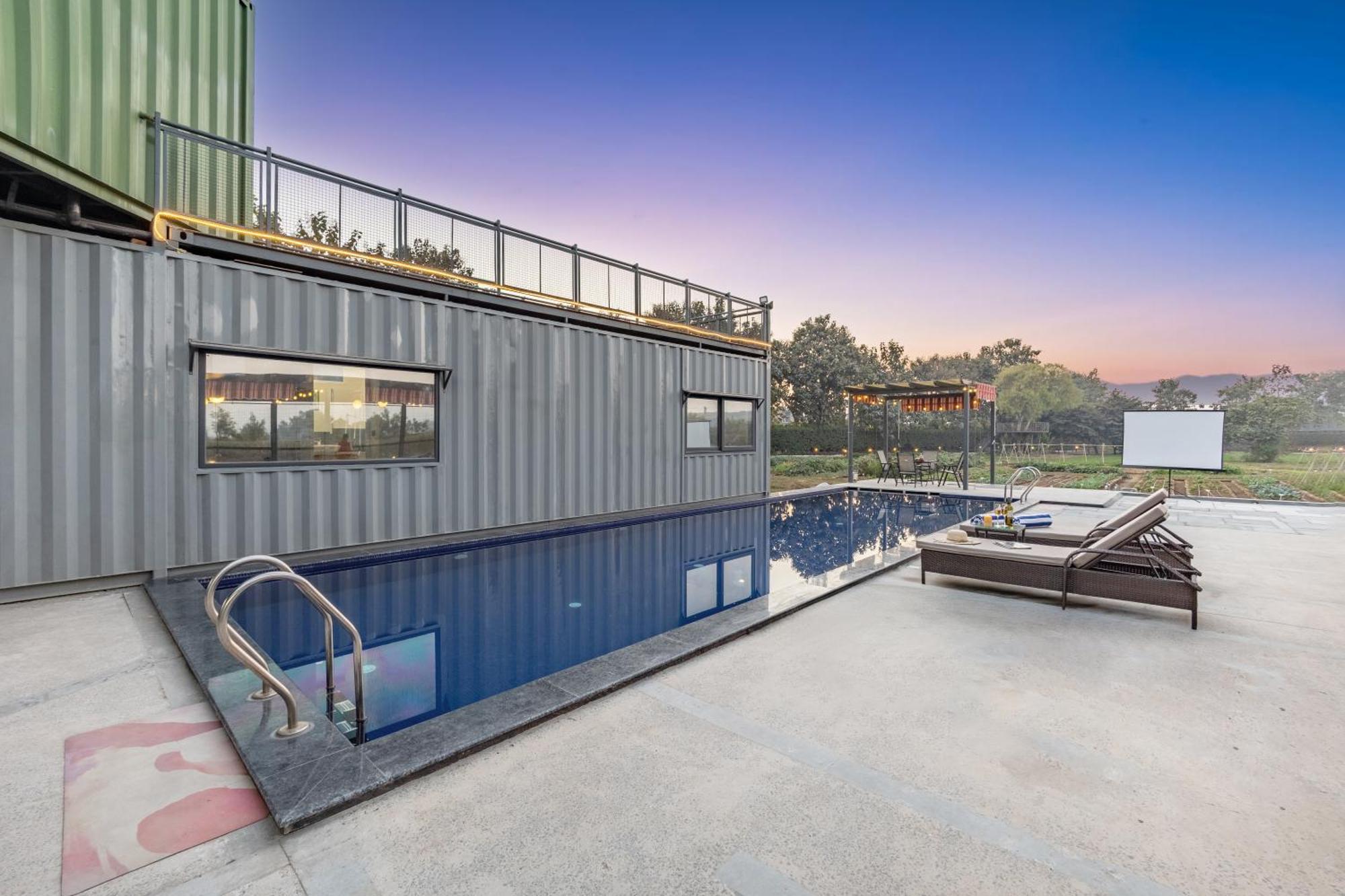 Elivaas Hidden Oasis 4Bhk With Pool, Mud House & Container House Villa Dhauj Eksteriør billede