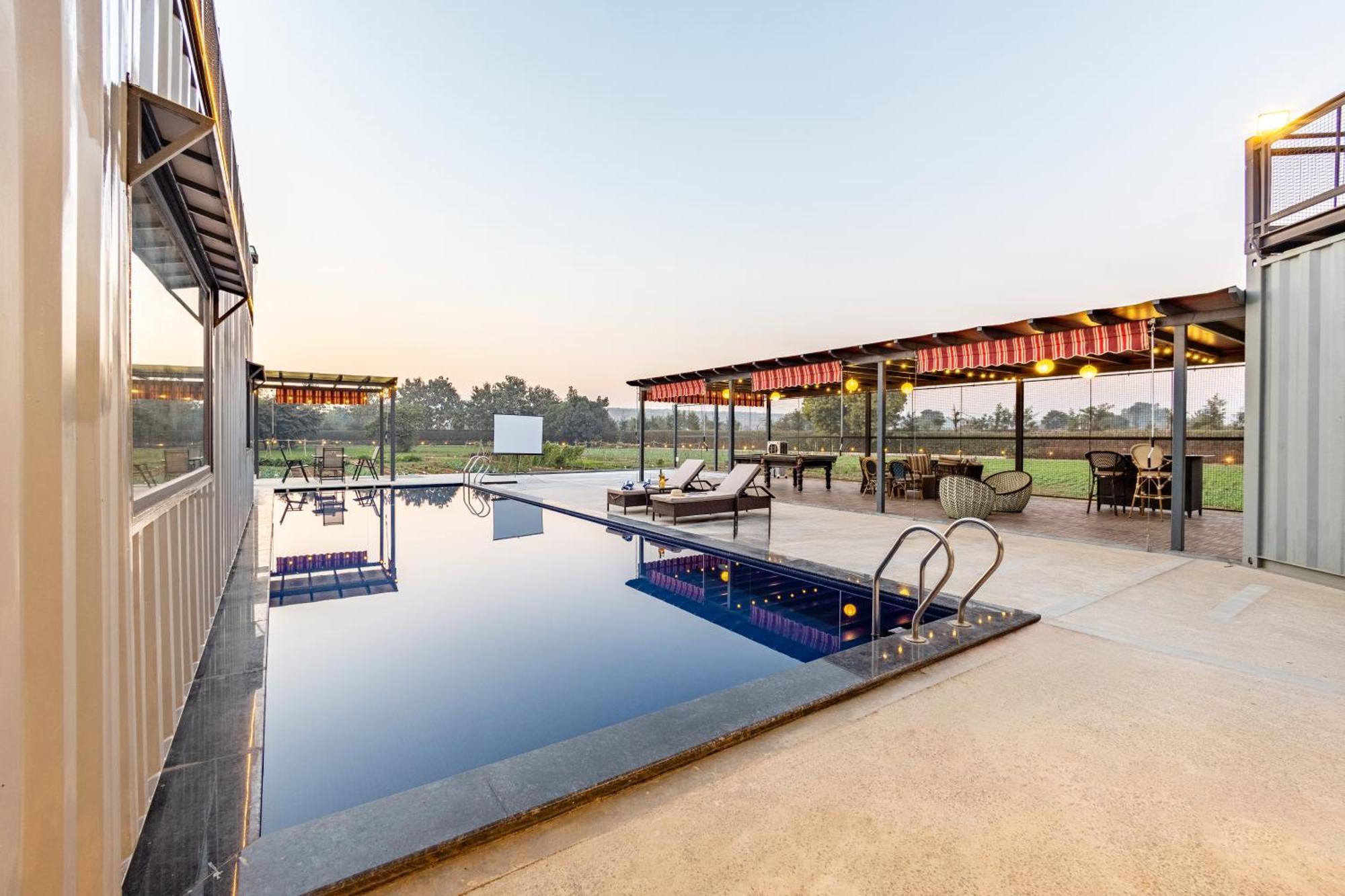 Elivaas Hidden Oasis 4Bhk With Pool, Mud House & Container House Villa Dhauj Eksteriør billede