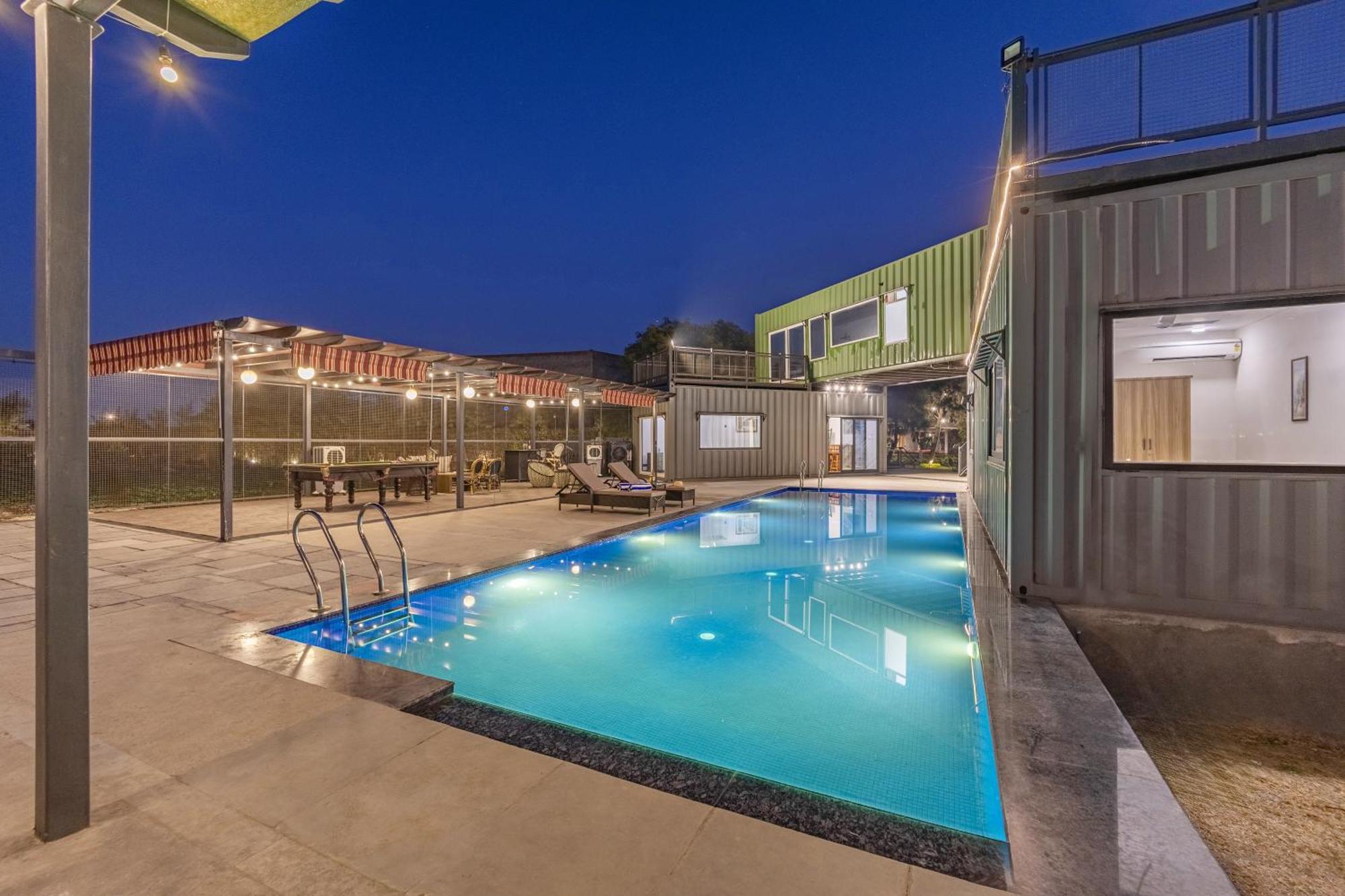 Elivaas Hidden Oasis 4Bhk With Pool, Mud House & Container House Villa Dhauj Eksteriør billede